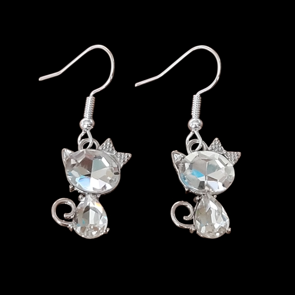 Sparkly Cat Earrings